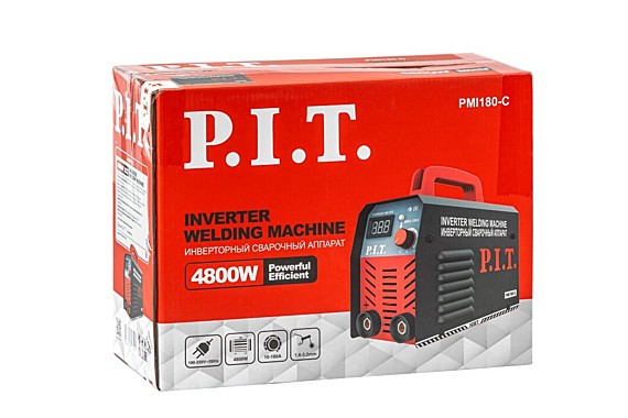 Сварочный инвертор РМ180-С IGBT (180А, ПВ-60, 1.5-3.2мм,4.8кВт,от пониж.тока 190,гор.старт) PIT