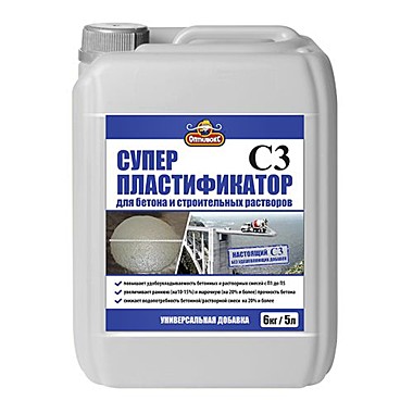 Добавка в бетон и строит. растворы Пластификатор ОПТИЛЮКС 6кг/5л
