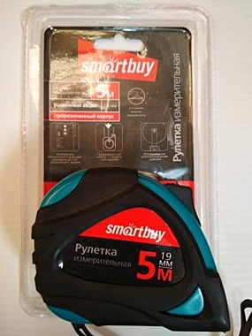 Рулетка Smurtbuy 3 м/19 мм прорезиненый корпус