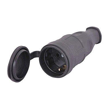 Штепсель (разъем) с заглушкой каучуковый 2P+E 1х16А 220 V IP44